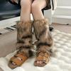 Fuzzy Leg Warmers Women Retro Shaggy Leg Warmers Winter Faux Fur Plush Calf Warmers Furry Shoe Cuff Covers for Dating Party Street Wear