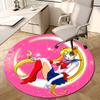 1 Stück Sailor Moon runder Teppich, Hergestellt aus Polyester, Perfekt zum Dekorieren von Bürostühlen, Wohnzimmern fplt057