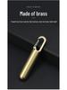 Compact Brass Pill Bottle: Waterproof, Dustproof, Moisture-Proof Storage Jar with Key Hook - Ideal for Travel or Everyday Use.