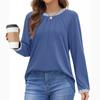 Womens Basic T-Shirts Long Sleeve Curved Hem Summer Tops Fitted Tees Clothing