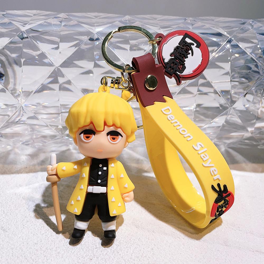 Demon Slayer keychains, anime doll car and motorcycle keychain accessories, cute character bag pendants, cartoon couple pendants