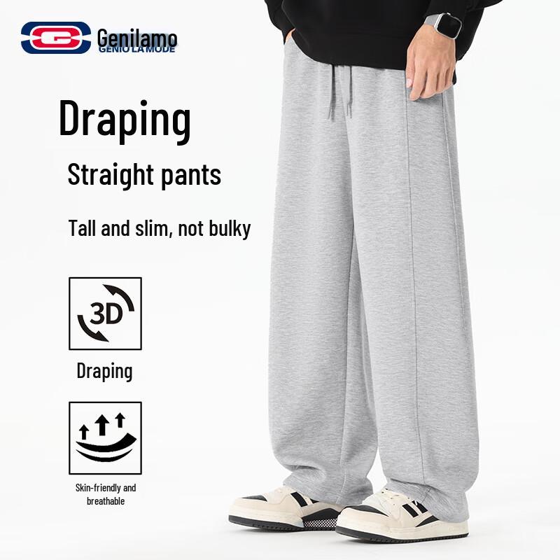 GENIOLAMODE Men s Straight-Leg Casual Trousers 3XL