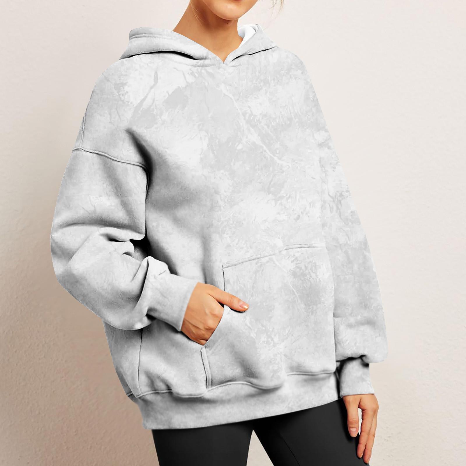 

Женская однотонная толстовка с длинным рукавом и круглым вырезом, повседневная удобная свободная легкая женская толстовка M