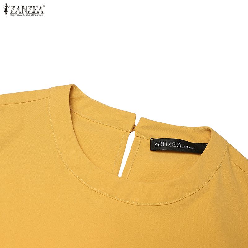 ZANZEA Women Casual Round Neck Solid Color Summer Sleeveless Dress