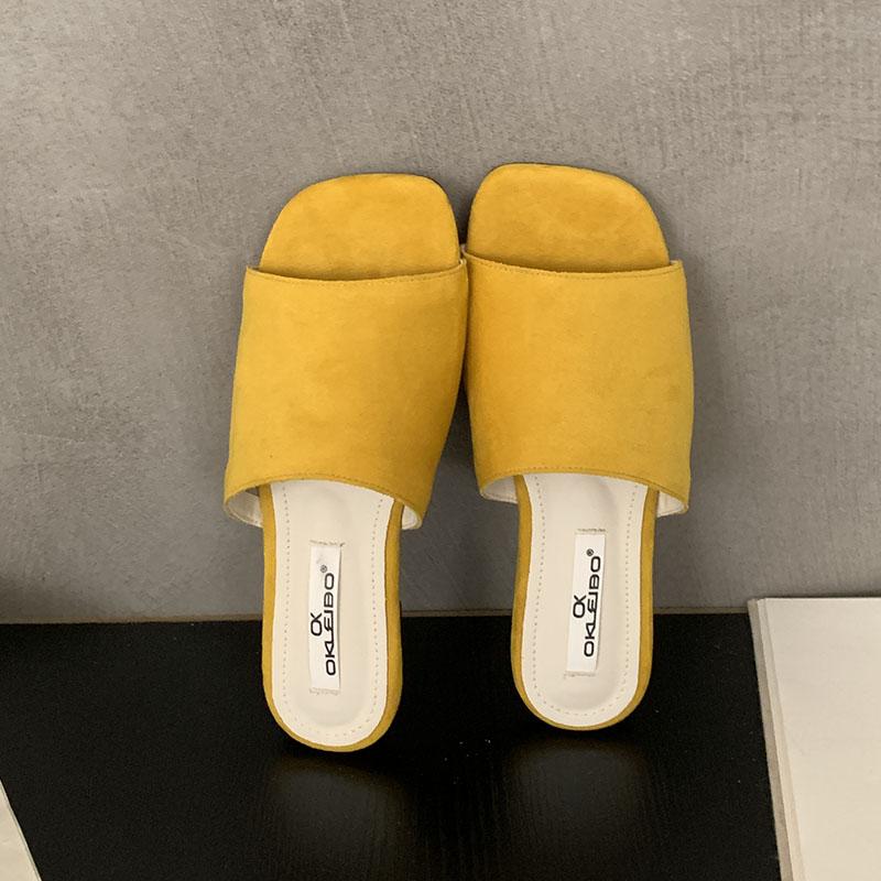 Fashion New In Summer Beach Women Flats Slippers Shoes Casual Female Slides Fashion Square Toe Ladies Flats Slippers Sandals Shoes
