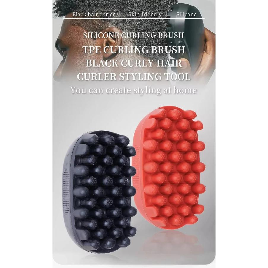 WANMEI Silicone Magic Twist Hair Brush Portable Easy-Rinse Durable Unisex Hair Comb for Normal Hair-Styling Accessory for Curly