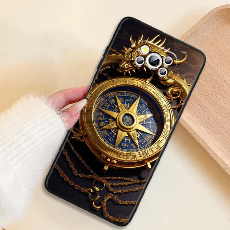 

Винтажная иллюстрация компаса Для Xiaomi Mi Poco F3 F4 F5 F6 X3 X4 X5 X6 X7 M3 M4 M5 M6 M7 GT Pro 5G Черный чехол для телефона Poco X5