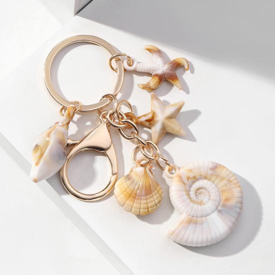 Beach Keychain Pendant Imitation Shell Conch Starfish Design Handbag Pendant Keyring Bag Charm Wallet Accessory