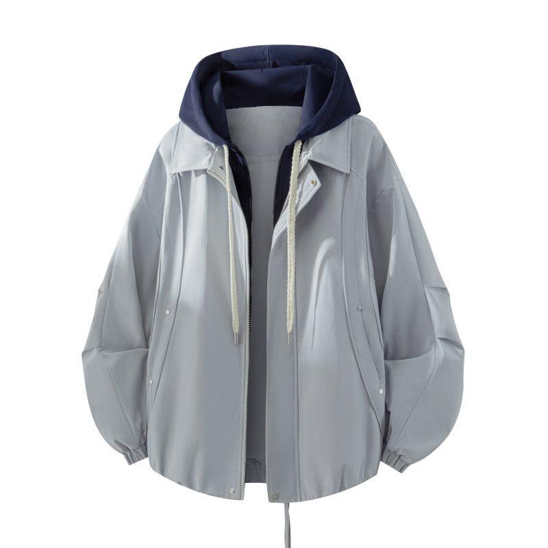 Men s Hooded Casual American Trendy Plus Size Windproof Waterproof Jacket L