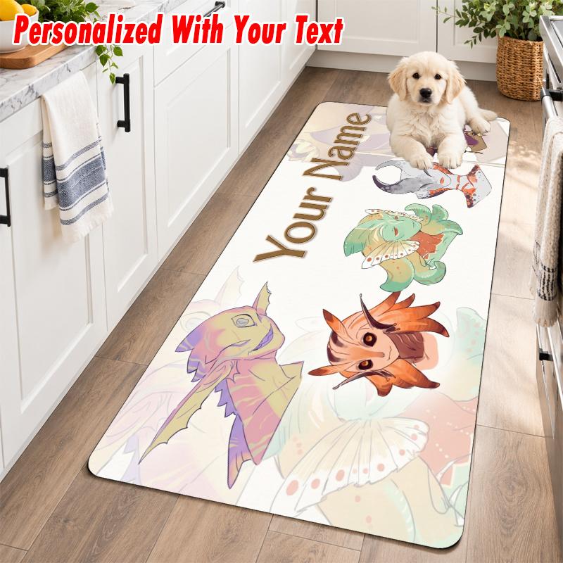 Predator Custom Text Flannel Floor Rug Soft Kitchen Mat Personalized Non Slip Carpet