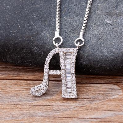 

26 Letters A-Z Alphabet Chain Pendant Necklaces For Women Copper Zircon Hip Hop Name Jewelry Fine Party Wedding Birthday Gift