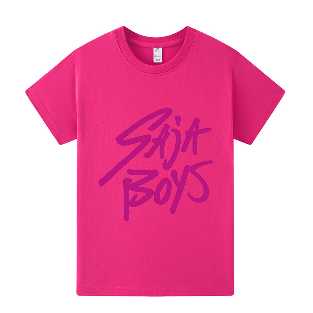 A1205 Kids Boys Girls Sajaboys Kpop Rumi Zoey Mira Print Short Sleeves T-shirt