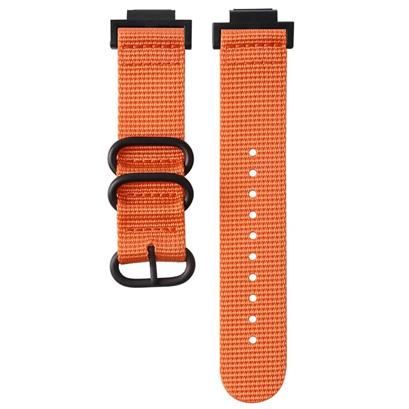 

[SQHYWJ] Replacement watch band for Casio G-SHOCK series nylon canvas material unisex GA-110 (black buckle orange)