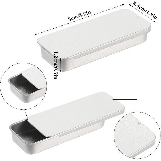 3Pcs Mini Metal Tin Box Containers, Ymapinc Waterproof Slide Top Mini Pill Storage for Candy Metal Box Small Container Fit In Pocket Purse for