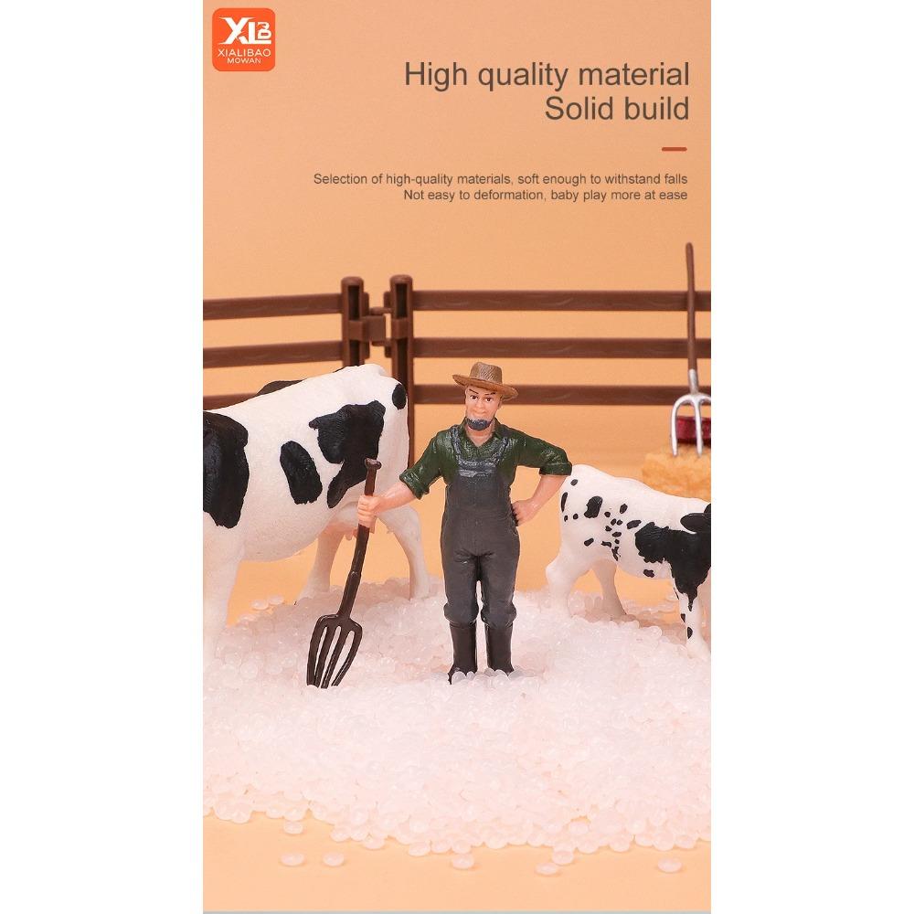 Simulation Farm Animals Poultry Cow Pig Dog Chicken Duck Goose Cub Figurines Model Action Figures Educational Toy For Kids