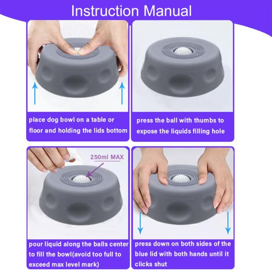 Pet Licking Bowl Slow Feeder Silicone Dog Lick Bowl Spill-Proof Pet Liquid Treat Dispenser Bowl for Dogs Cats Healthy Digestion Anxiety Relief