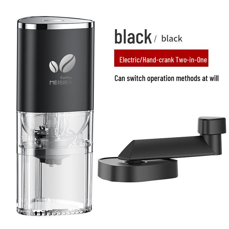 Electric Coffee Bean Grinder - Portable Hand-Crank Coffee Maker, Small Automatic & Household Use