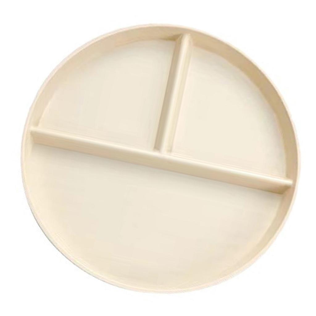 22cm Sectioned Dining Plate Kitchen Tablewares Plastic Texture Dinner Dishes Suitable for Microwave and Dishwasher Use