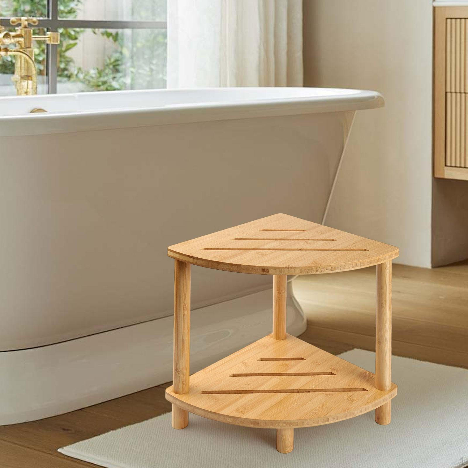 

Угловой душевой табурет скамья Современное сиденье для ванны 2-ярусная полка для хранения для ванной комнаты внутри маленькая