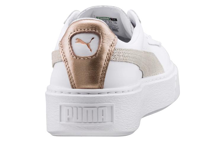 Women's Sneakers PUMA Basket Platform Euphoria Rg 'White Gray Gold' Women's