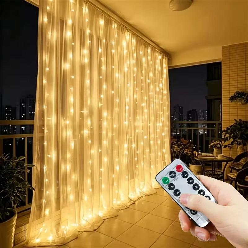 3/6M LED Curtain String Lights 8 Modes USB Powered LED Fairy Lights Room Halloween Valentine's Day Christmas Garden Decoration