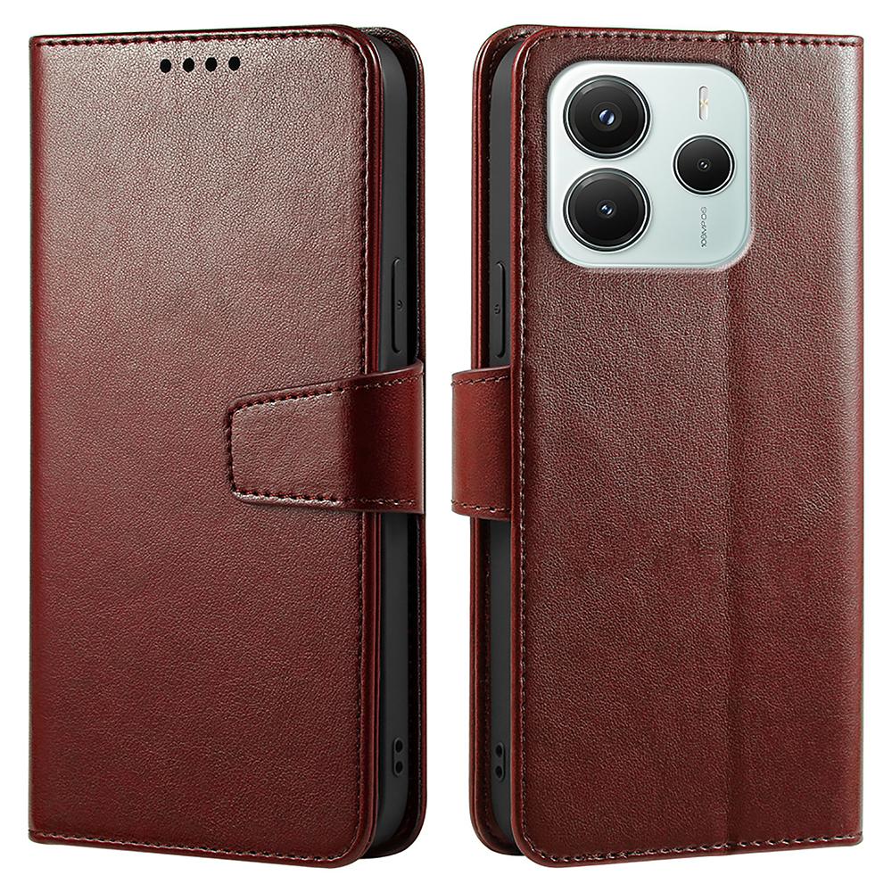 

Для Xiaomi Redmi Note 14 4G (163,25 мм) Чохол Підставка Тримач для карток Гаманець Шкіряний Чохол для телефону Brown