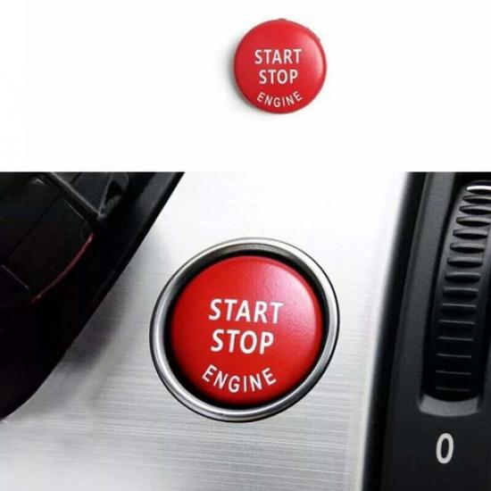 Car Inner One-Click Startup Button Bright Red For BMW X1 E84 2010-15 Cover Trim