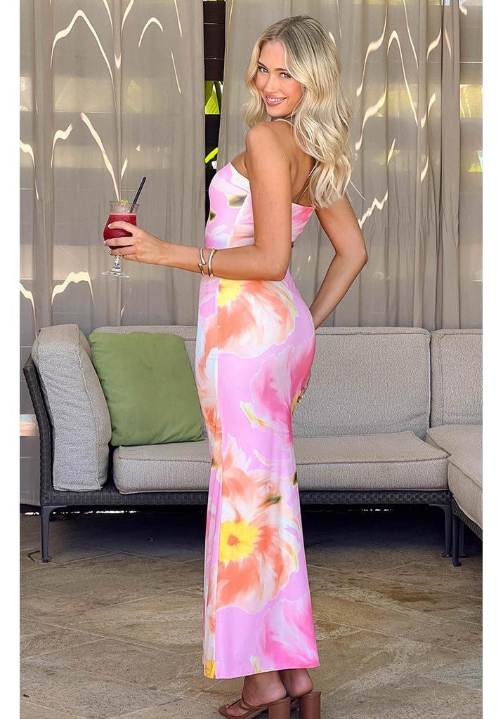 European Style 2025 Elegant Strapless Slim Fit Long Beach Dress