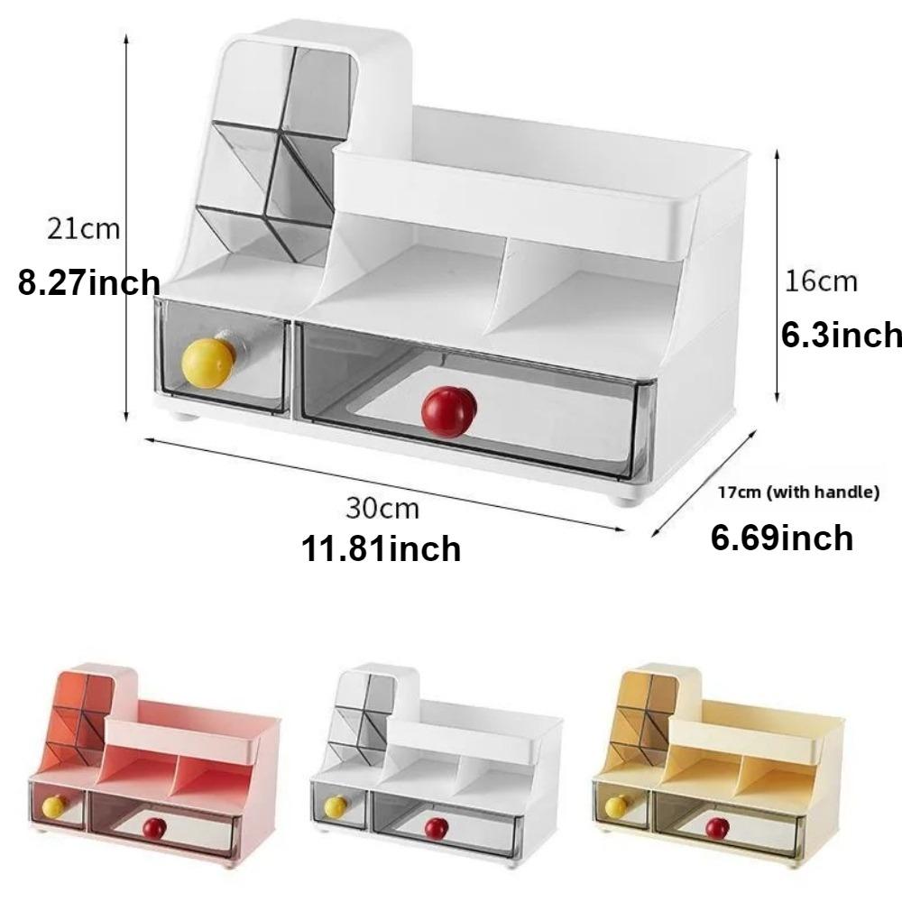 Drawer-Type Cosmetic Organizer Dustproof Design Large Capacity Dormitory Storage Box for Vanity Table Skincare Beauty Products
