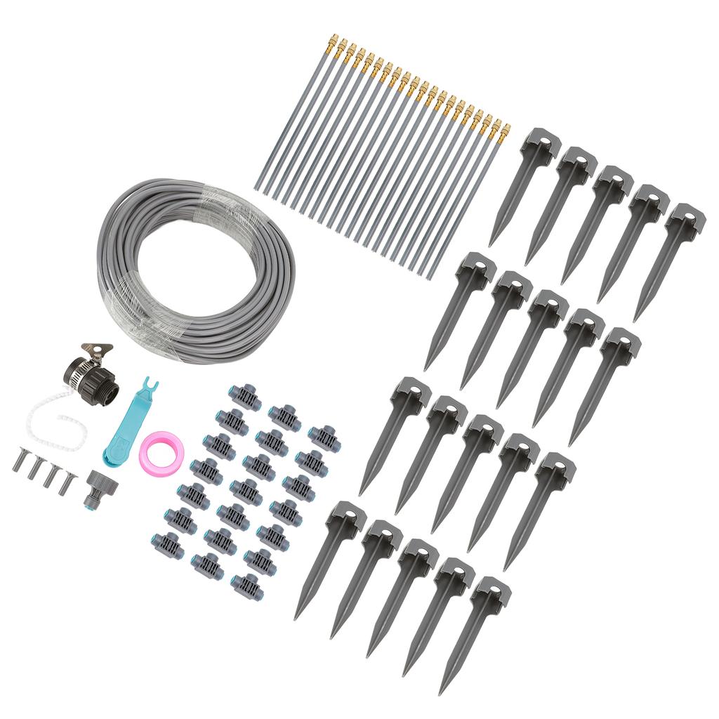 Gartenbewässerungs-Nebelsystem 82FT 4/7 PVC-Schlauch Tropfbewässerung Sprinkler-Set mit Schnellkupplungen für Gewächshaus Pflanze Rasen