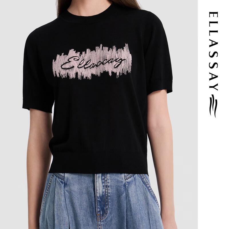 ELLASSAY Women's Embroidered Pullover Knit Top