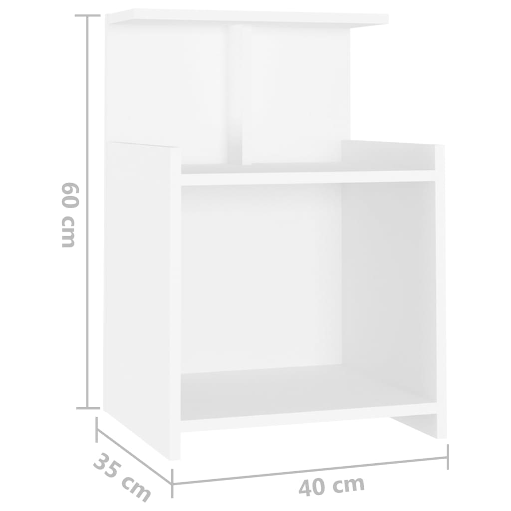 Vidaxl Szafka Nocna, Biała, 40X35X60 Cm, Materiał Drewnopochodny