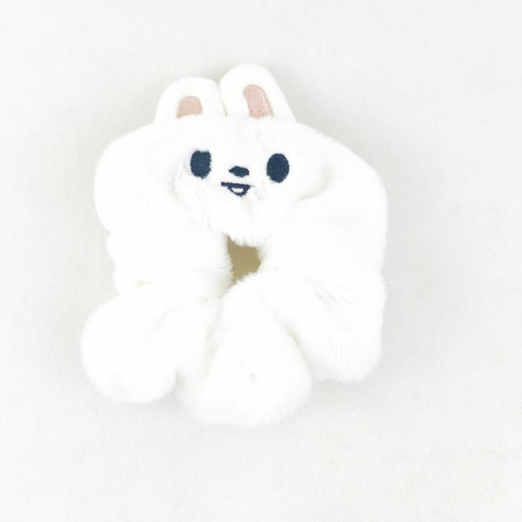 Cute Cartoon Animal Plush Hair Scrunchie, Large Fluffy Hair Tie Elastic Ponytail Holder for Women Girls