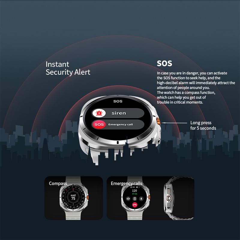 2025 Ny Klokke 7 Ultra GPS-sporing Smartklokke Menn Amoled-skjerm Hjertefrekvens Bluetooth-samtale NFC Sport Smartklokke