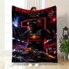 Cozy Throw Blanket - Max Verstappen Red Bull Qatar GP Winner Neon Fireworks F1 Poster Fans Decor for Bedroom Lounge