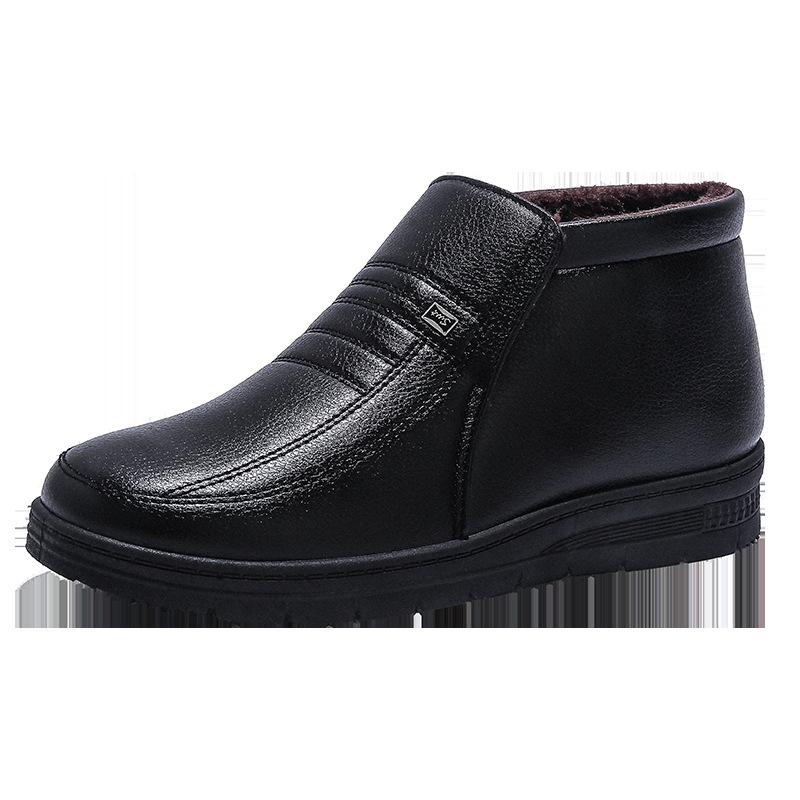 Men's Winter Non-Slip Slip-On Cotton Shoes for Middle-Aged & Elderly with Velvet Lining