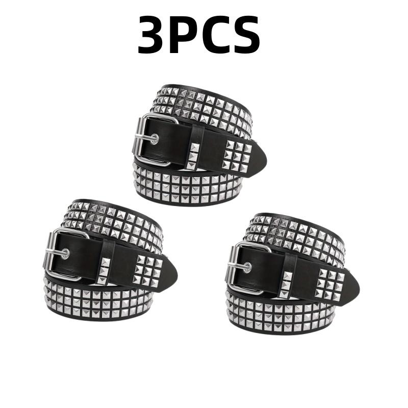 2025 New Square Bead Rivet Belt Metal Pyramid Belt Men And Women Punk Hardware Jeans Belt Designer Belt Woman Belts