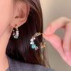 Vintage Colorful Round Beaded Hoop Earrings for Women Ladies Ethnic Style Stones Bead Pendant Earrings Party Jewelry Accessories