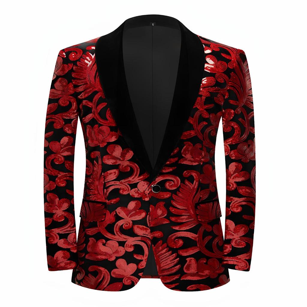 Costume Sacouri cu Paiete Aurii Strălucitoare cu Model Floral pentru Băieți