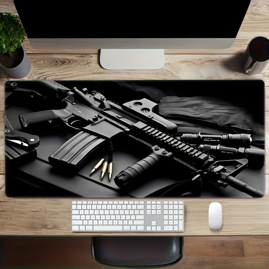 HD holographic tactical weapon design mouse pad super large gaming keyboardpad seamless edge non-slip computer desk accessories 300X600X2MM