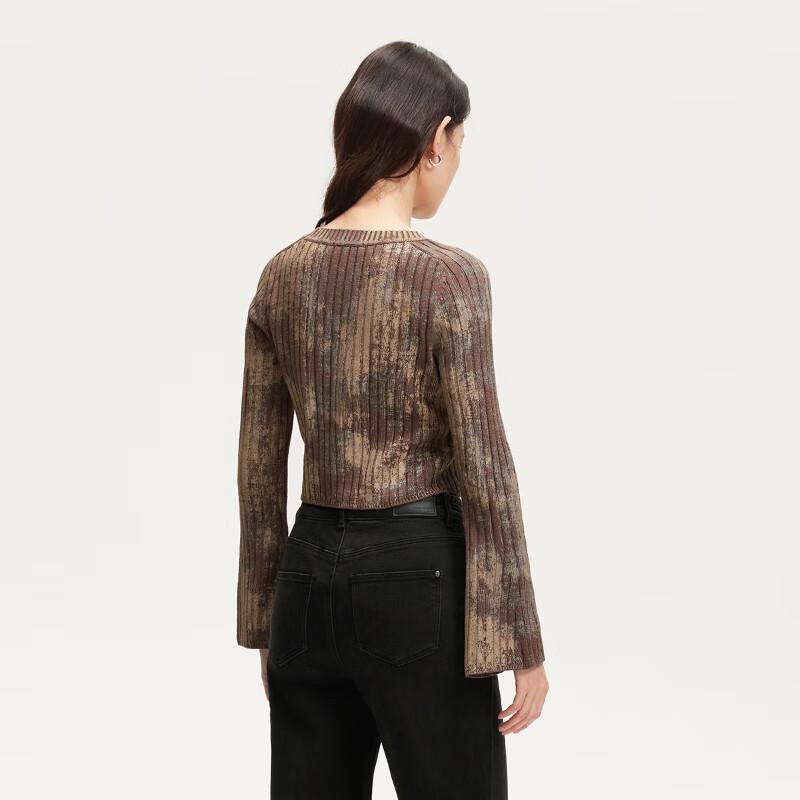 VEROMODA Women's Distressed Ribbed Knit Sweater