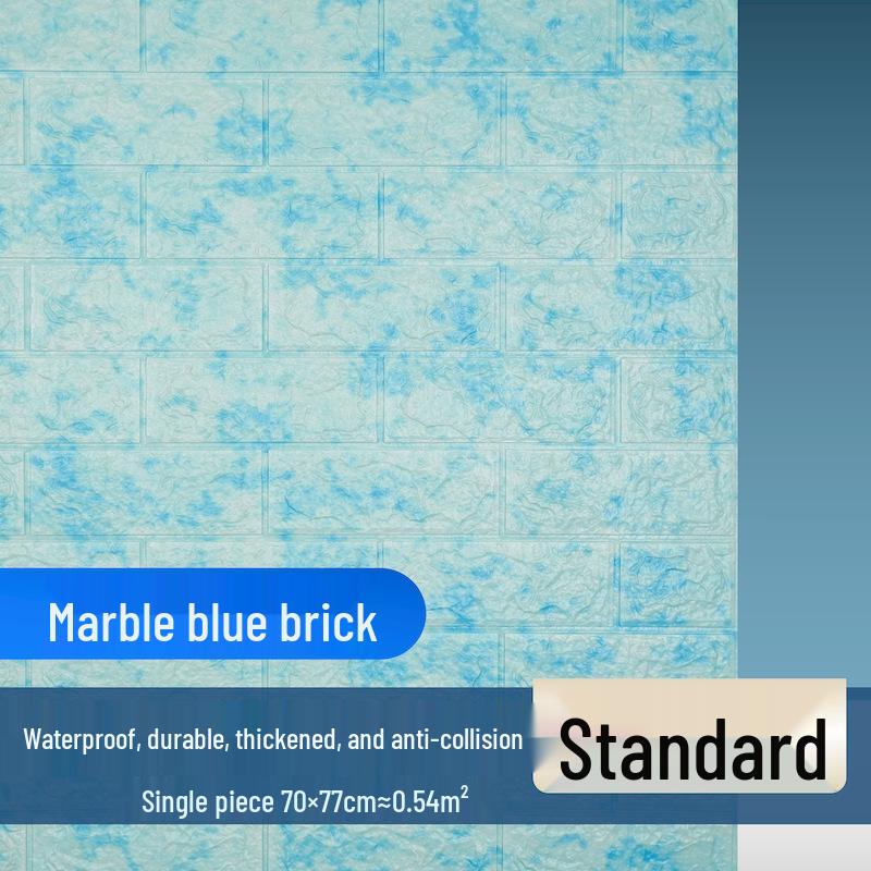 Retro 3D Brick Pattern Self-Adhesive Moisture-Proof Wallpaper Sticker