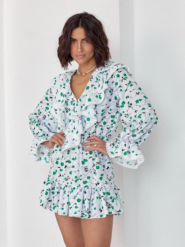 Принтованное платье с воланами ISSA Plus