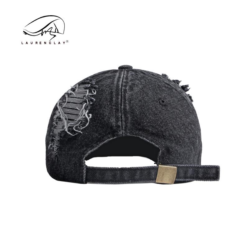 

Personalized washed hole women s cap spring and summer outdoor sun protection sun hat cowboy baseball cap men s tide Adjustable чорний