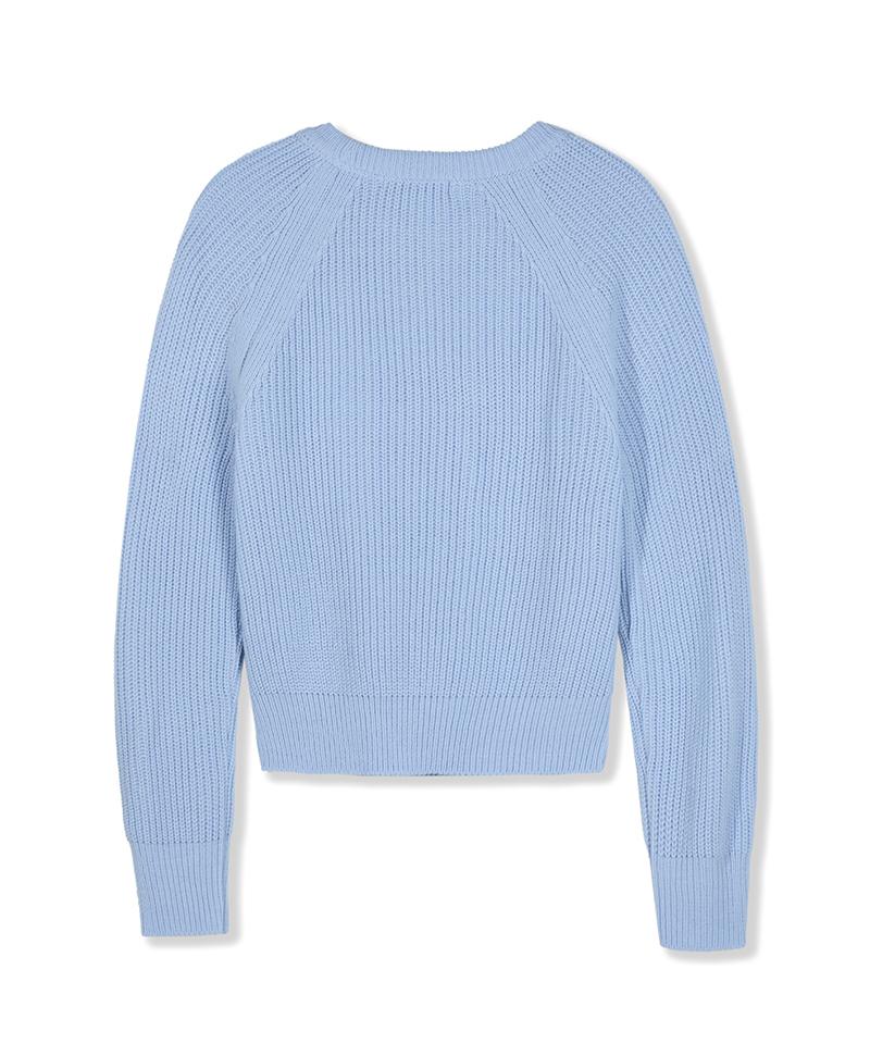 Nodeuyuumeon Raglan Slit Hazzi Knit [Blue]