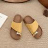 Niche Metal Toe Slippers Women's Summer Wear 2025 New French Flat Sandals Beach Sandals Women