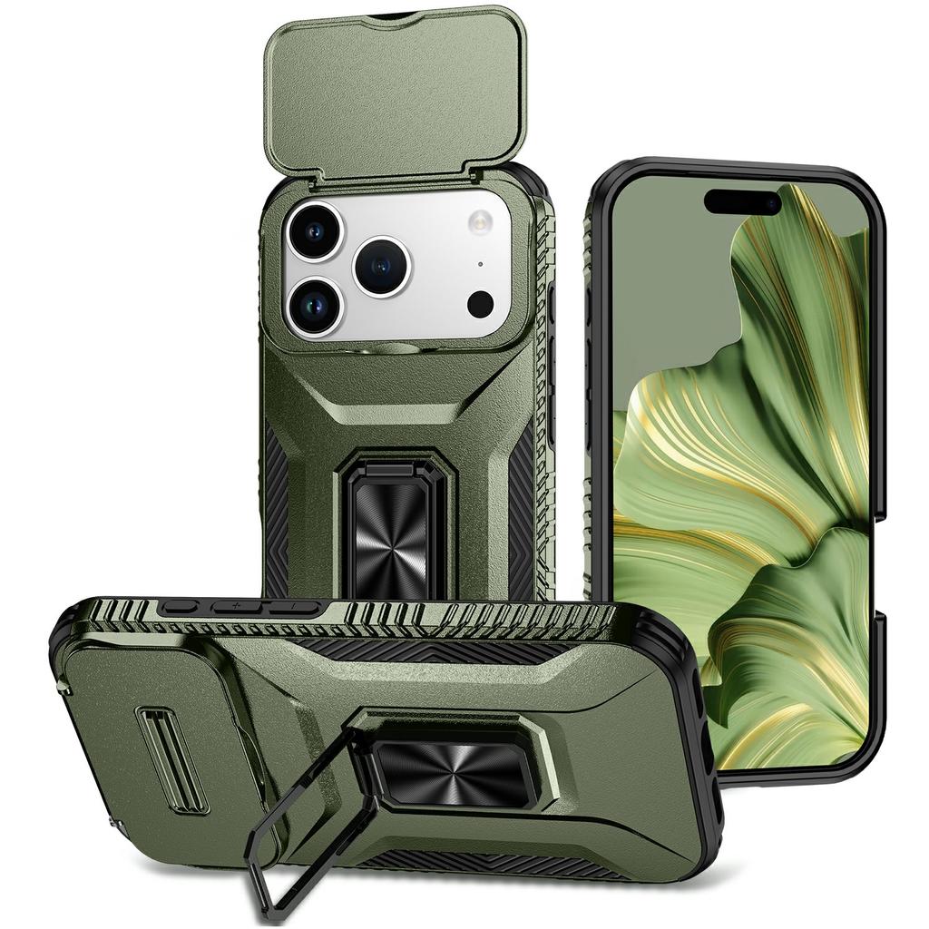 For iPhone 17 Pro Case Camshield Kickstand TPU + PC Anti-Slip Phone Cover