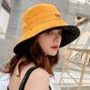 Damen Sommer Doppelseitig Tragbarer Fischerhut mit Breiter Krempe Outdoor Faltbarer Flacher Oberseite Panama Fischerhut Damen Reise Strand Visierhüte