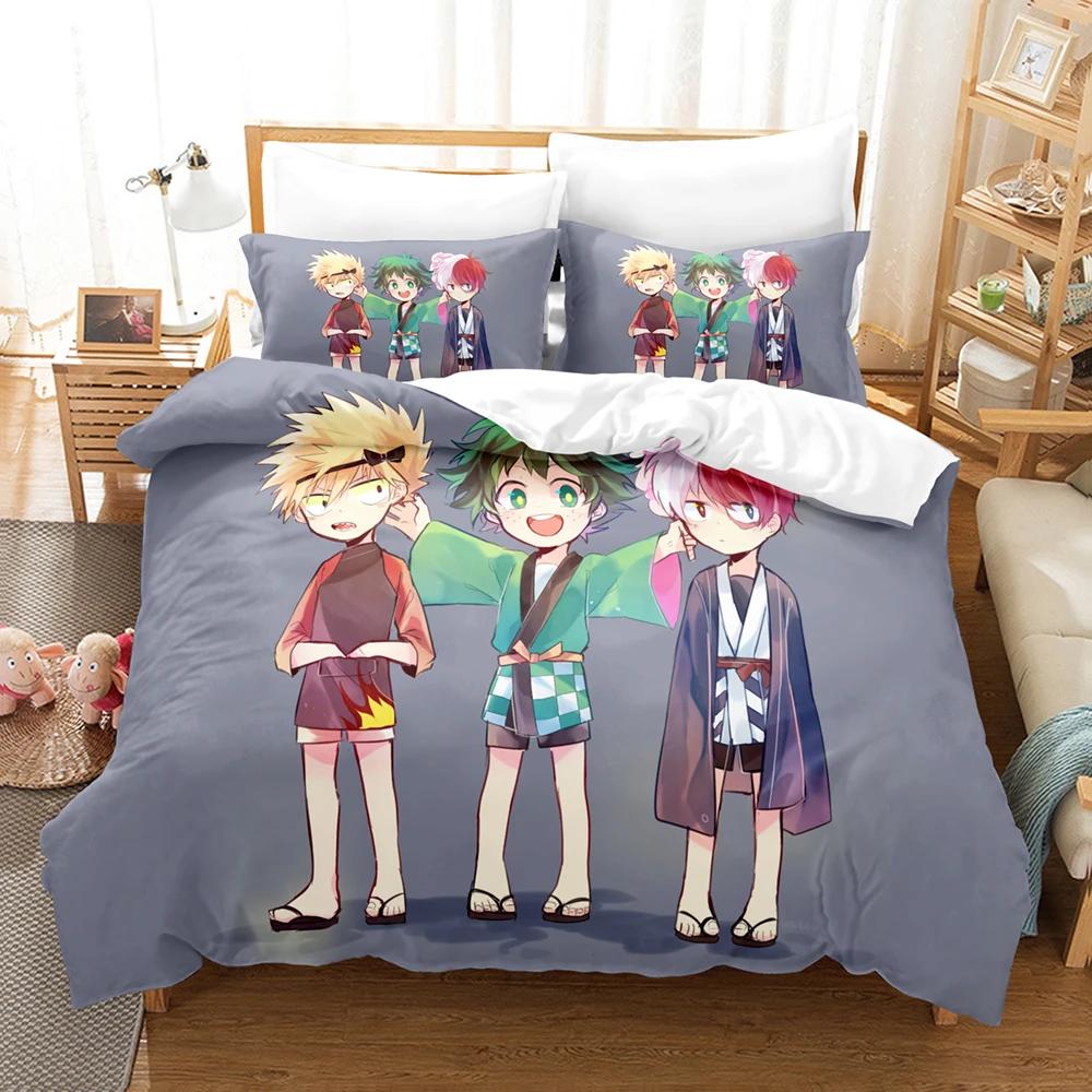 My Hero Academia Bedding Set Japan Anime Quilt Cover Single Double Queen Twin Full Size Duvet Cover Teens Bed Linen Set