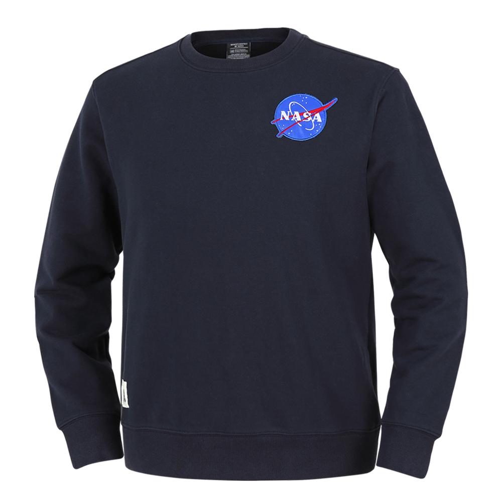 Унисекс свободная толстовка Nasa с нашивкой [Темно-синий] 95